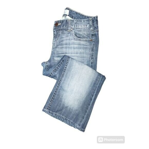 American Eagle Womens Bootcut Jeans Distressed Blue Mid Rise Stretch Casual 8 - Picture 2 of 5